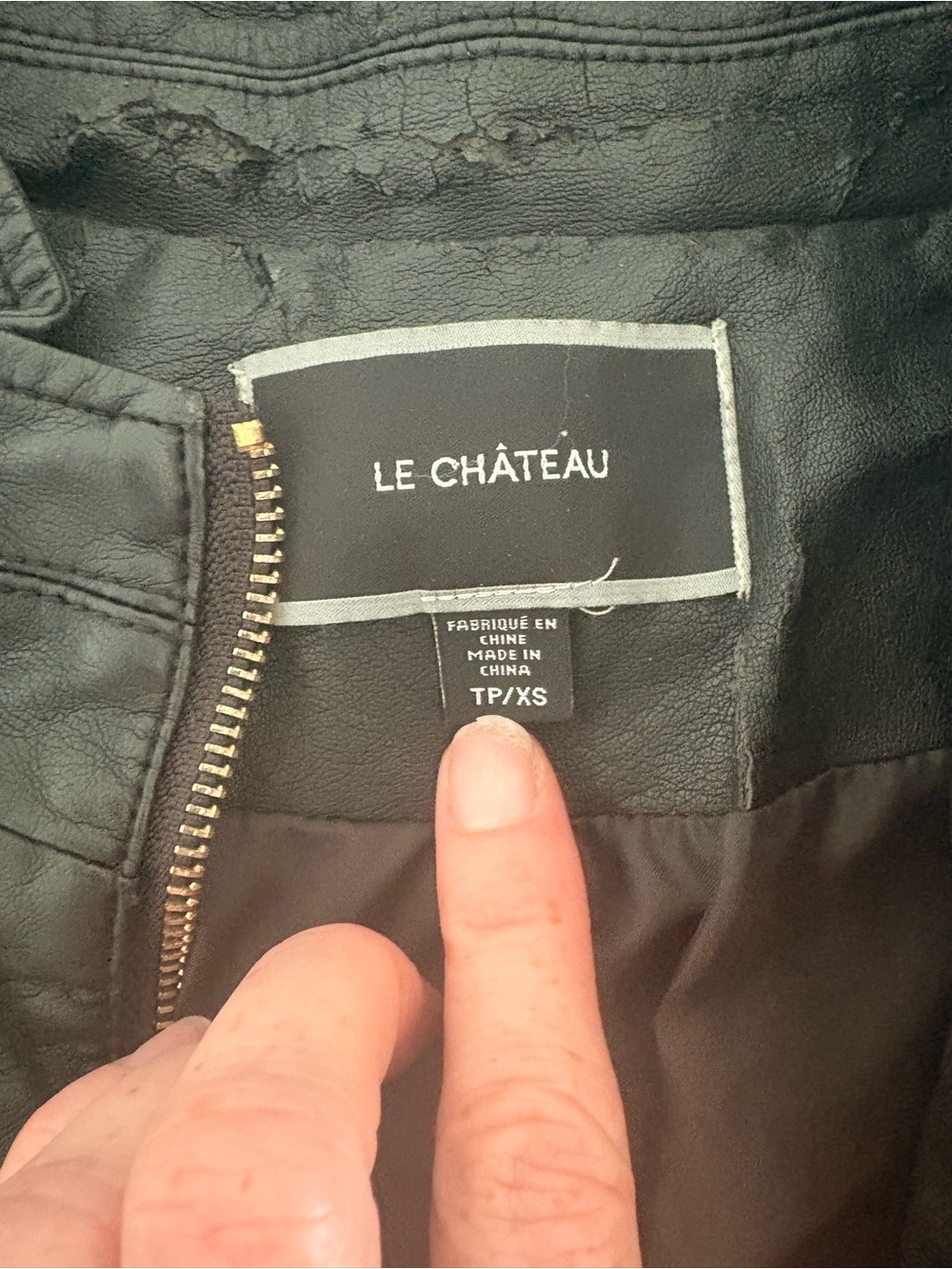 XS Le Chateau Black Faux Leather Zip Moto Jacket - Picture 2 of 8
